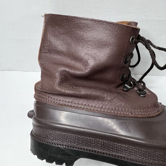 Vintage Greb Canadian Made Brown Leather Duck Work Boots Mens Size 8 - Picture 6 of 12